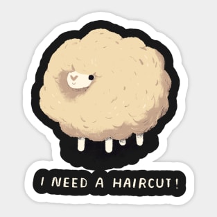 i need a haircut! overgrown sheep Sticker